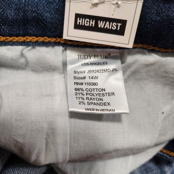 Judy Blue high waist skinny dark denim size 14W - Picture 6 of 12